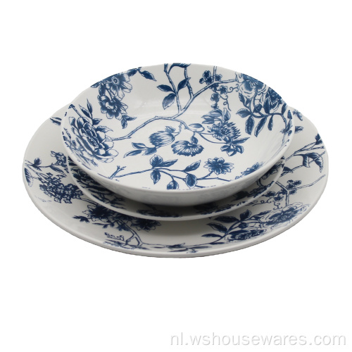 Nieuwe stijl bruiloft 12pcs pad afdrukken porselein servies